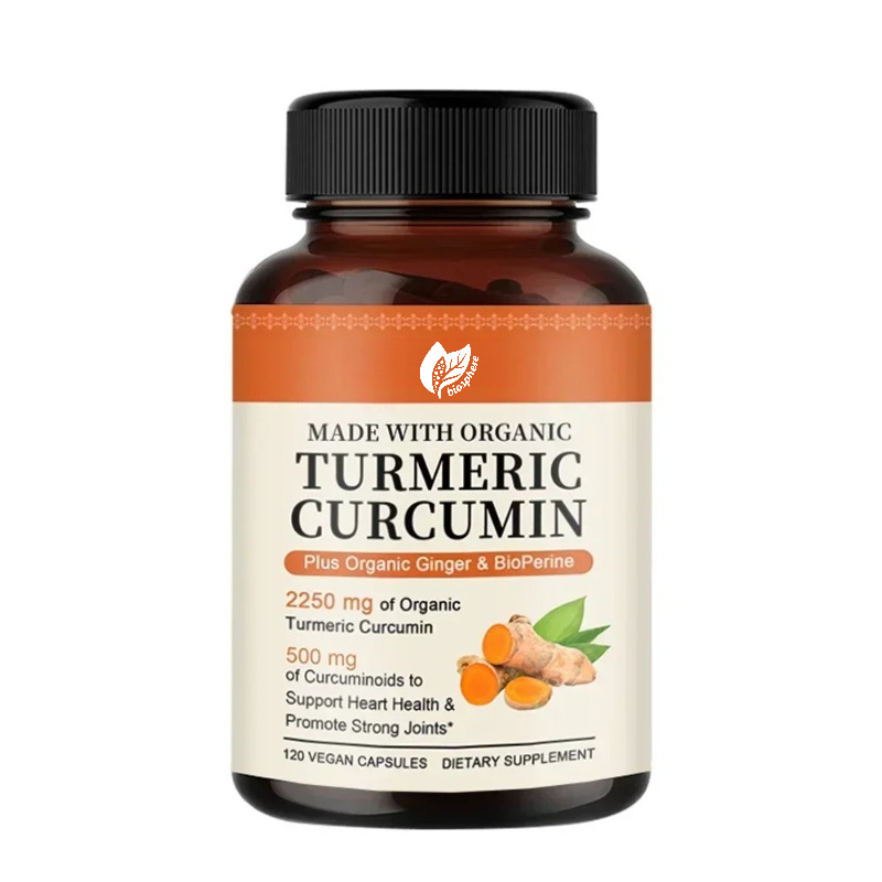 Turmeric Curcumin Capsule - ターメリック カルクミン カプセル 2250mg。95%のカルクミノイドを含むハーブ抽出物。ブラックペッパー配合。関節の健康をサポートします。