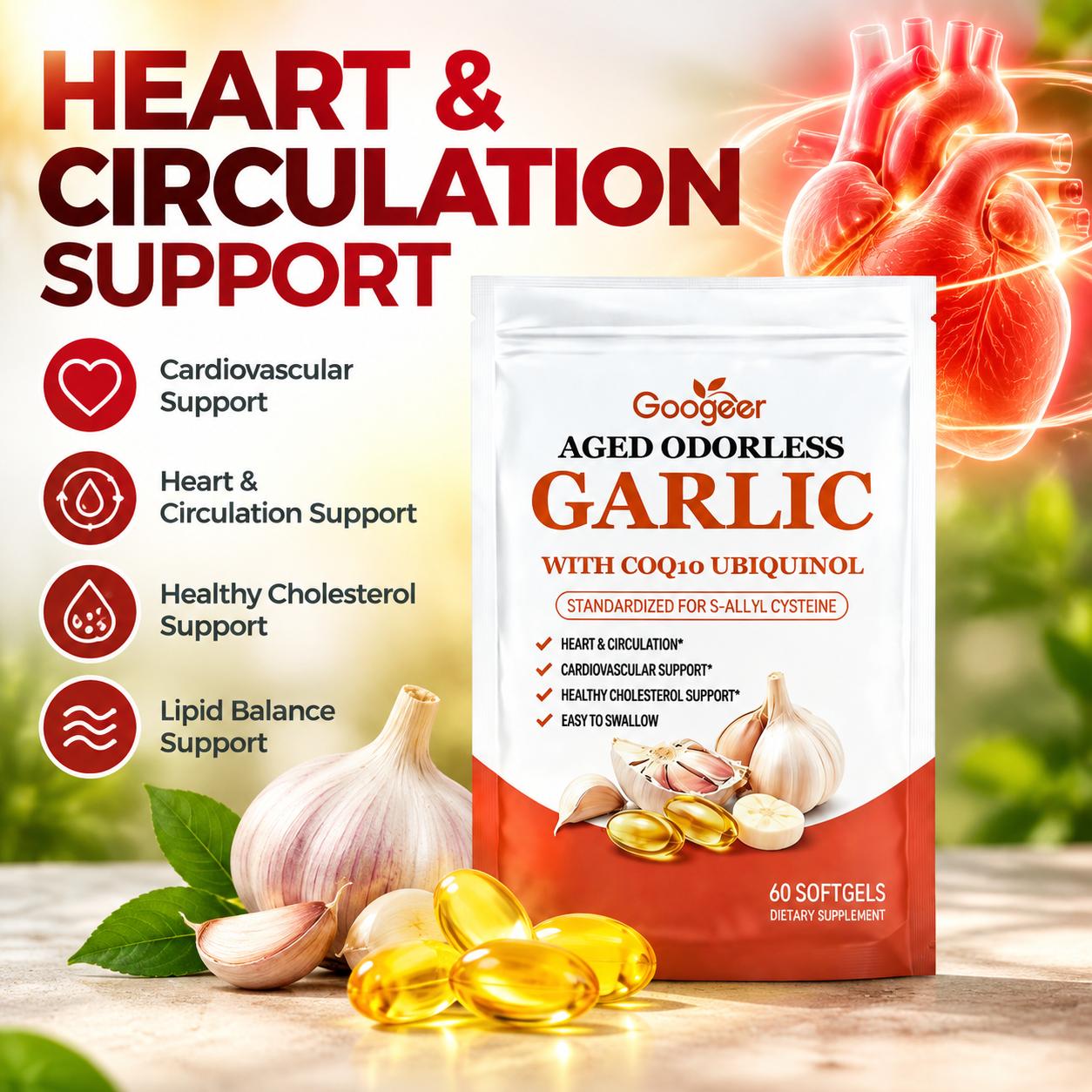 熟成させた無臭のニンニクソフトジェル。心血管の健康、免疫バラ - Coq10 Ubiquinol Softgel のレビューと価格